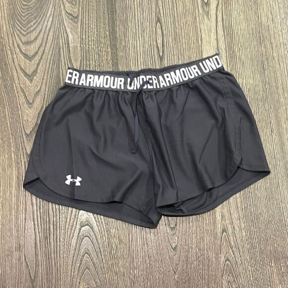 Under Armour Womens Heatgear Running Shorts Elastic Waist Pull-On Gray Size S - Picture 1 of 3